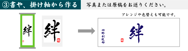 書や、掛け軸から作る